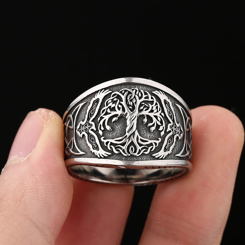North Viking Tree of Life Ring — Stainless Steel