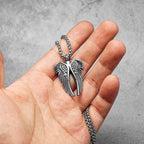 Angel Wing Urn Pendant — Stainless Steel
