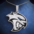 Bubble Letter Iced Out Oil Eagle Necklace Pendant for Men Real Gold Plated 5A Cubic Zirconia Hip Hop Jewelry