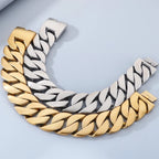 Massive Men's Necklaces Necklace for Women Matte Brushed Stainless Steel 43MM Width Curb Cuban Link Chain HipHop On