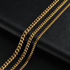 Vintage Cuban Chain Necklace for Men Women,3/5/7mm Stainless Steel Curb Link Chain Chokers,Casual Basic Punk Jewelry