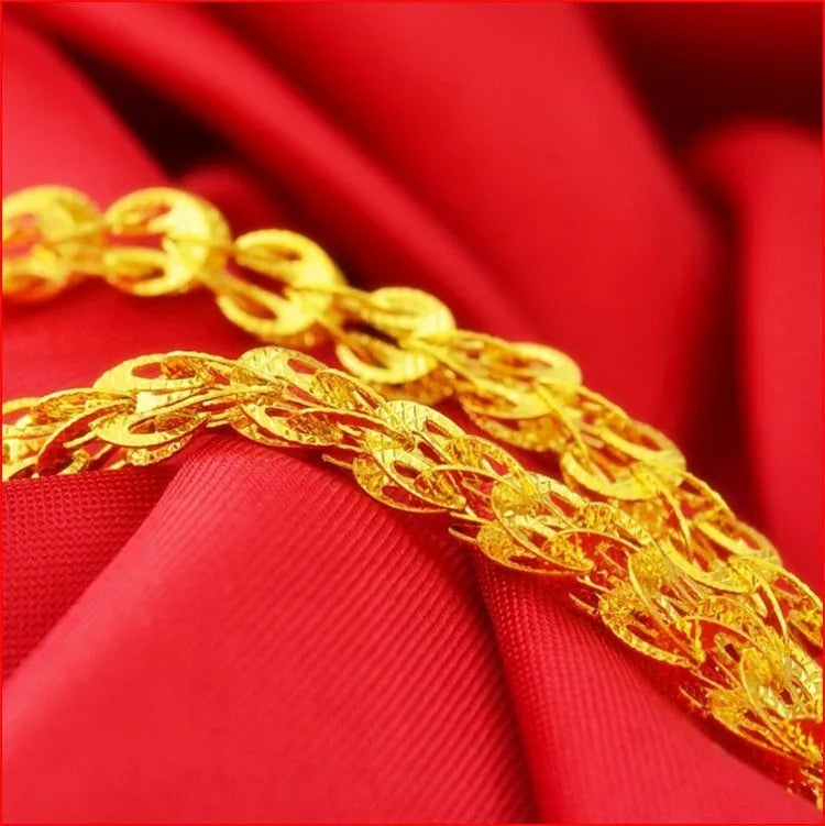 Women's 24K Gold AU999 Sweater Chain Phoenix Tail Necklace - Exquisite phoenix, heavy texture, value-preserving, for