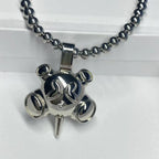 Hip-hop Style Stainless Steel Round Bead Chain, Rapper Necklace, a Niche Design Necklace Gift for Fashionable Men and Women