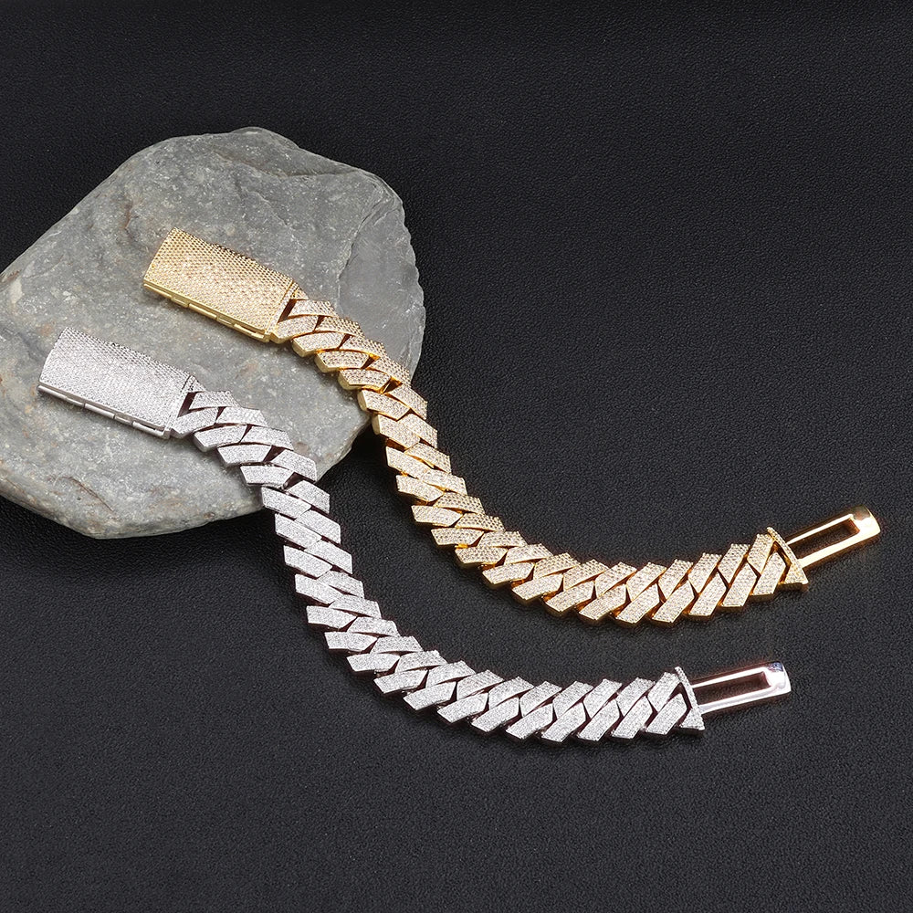 Iced Out Cuban Bracelet Stainless Steel 18/22MM