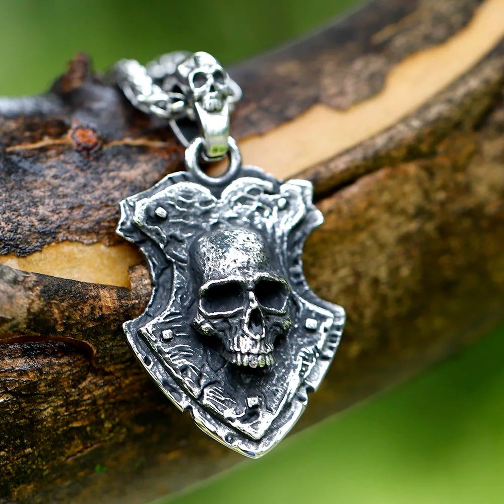 Vintage Skull Stainless Steel Pendant Necklace