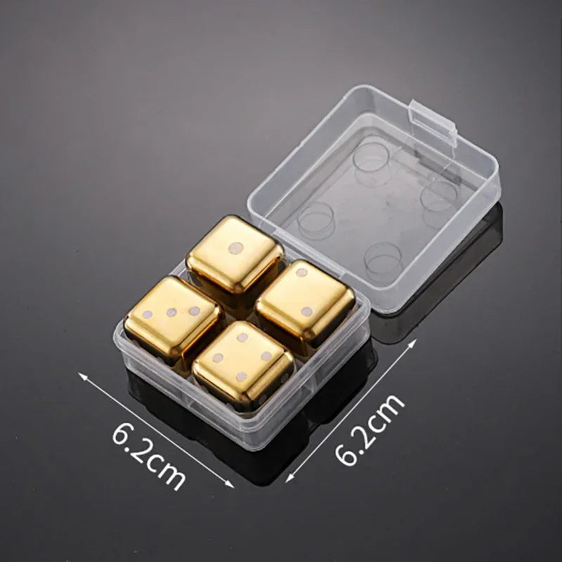 Reusable Whiskey Stones Stainless Steel Ice Cubes Quick-Freeze Wine Cooler Food Grade Metal Pellets Beer Cooler Bar