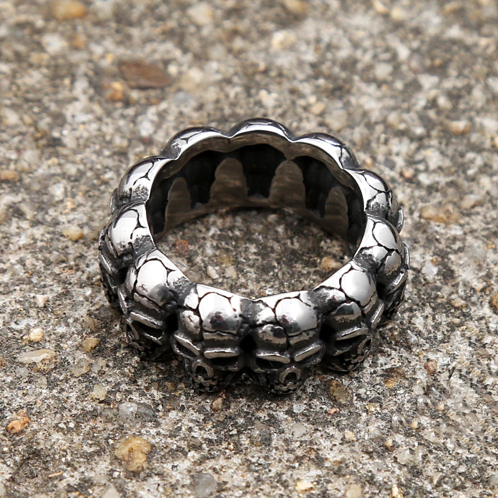 Gothic Skull Steel Ring Vintage Punk Rock Party
