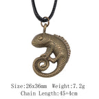 Cold Blooded Reptile Lizard Gecko Chameleon Pendant Necklace For Women Men