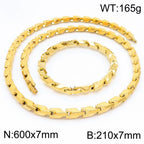 Men's Hip Hop Solid Chain Set 316L Stainless Steel Rope Necklace & Bracelet Man Punk Gothic Male Jewelry Accessories