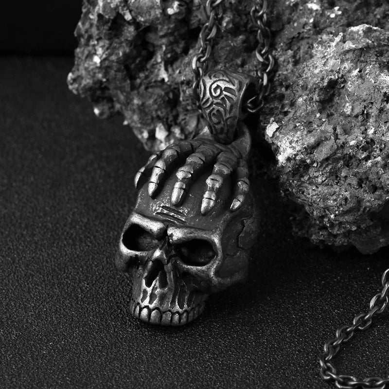 Black Skull Pendant Necklace — 316L Stainless Steel