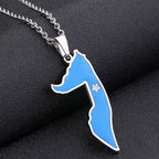Somali Enamel Pendant Necklace — Stainless Steel