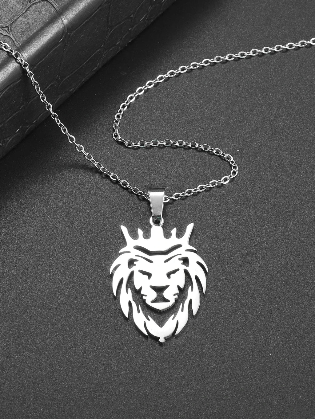 Lion Pendant Necklace — Stainless Steel