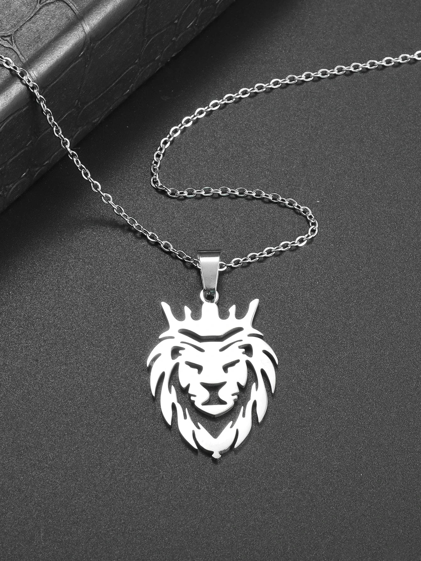 Lion Pendant Necklace — Stainless Steel