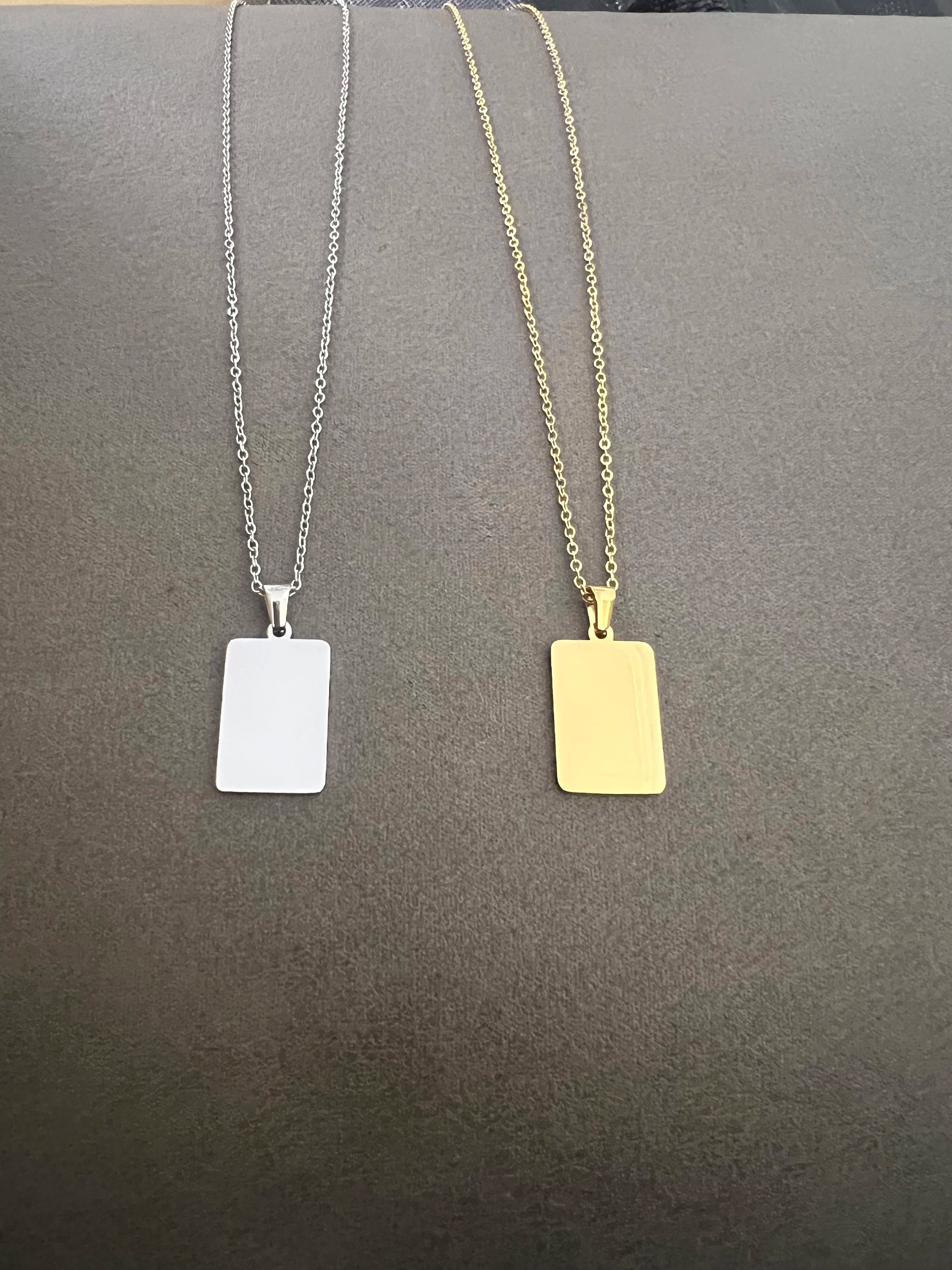 10pcs lot 2026 New Arrival Blank Strip Pendant Necklace Stainless Steel Necklace