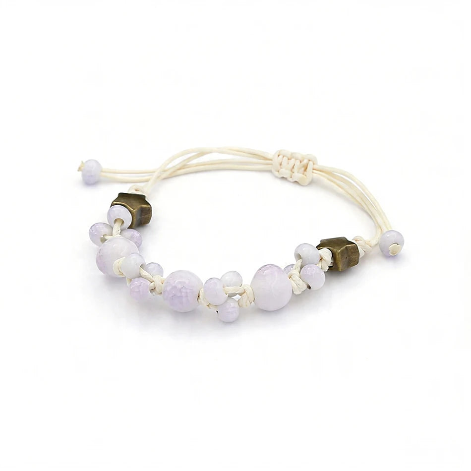 Rope Ceramic Bead Bracelet — Stainless Steel