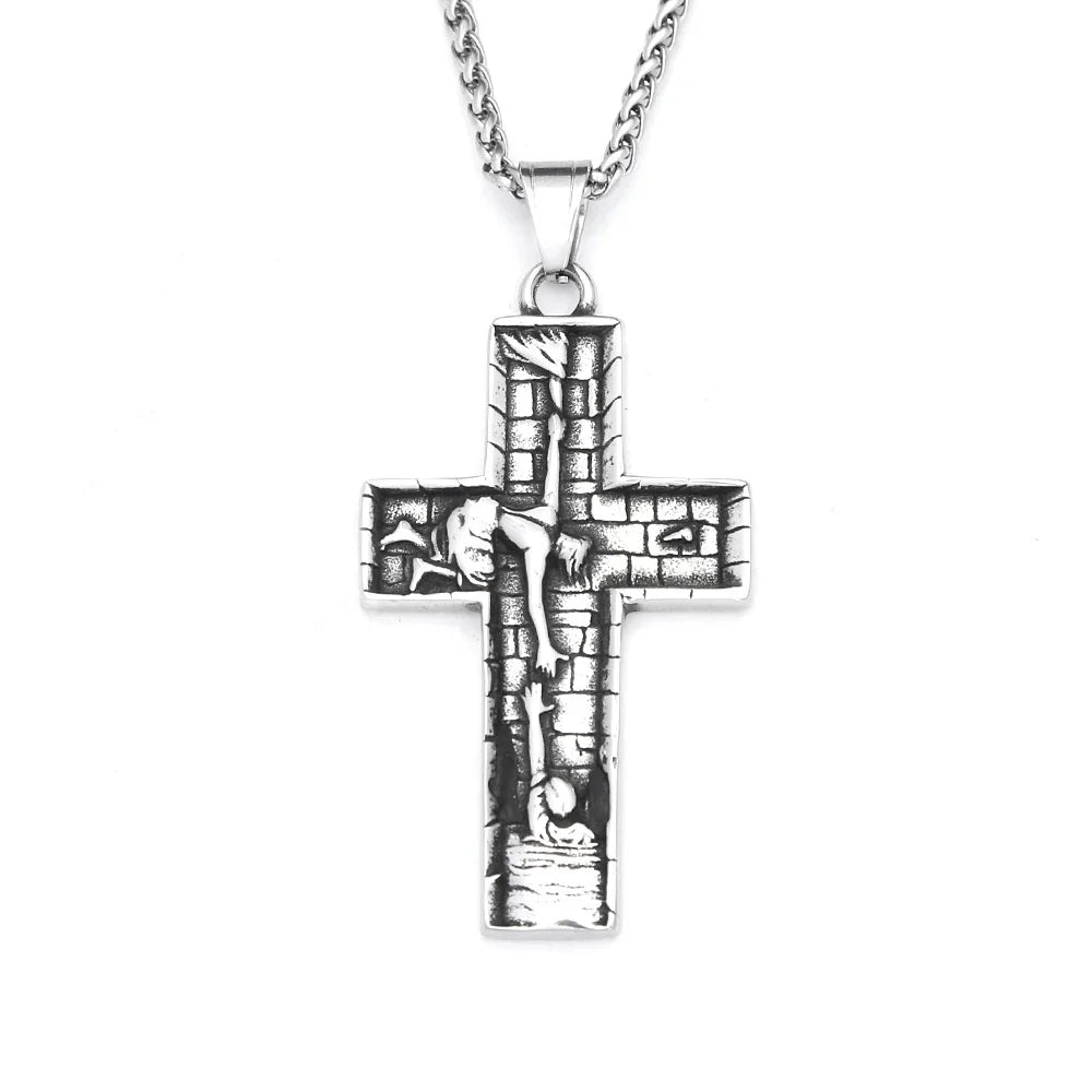 Jesus Cross Pendant — Stainless Steel