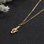 Music Necklace Treble Clef Note Chain Musical Symbol Staff Notation Gift For Woman Men Stainless Steel Pendant Jewelry
