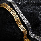 Loe | Men Stainless Steel Punk Bracelet Fashion Boy Watchband Gold Plated Hip Hop Jewelry New Design