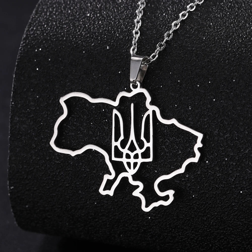 Tryzub Ukrainian Trident Necklace — Stainless Steel