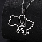 Tryzub Ukrainian Trident Necklace — Stainless Steel