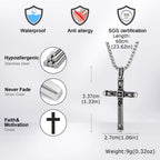 Gothic Skull Cross Necklace for Men, Stainless Steel Black Zircon Collar Necklace, Vintage Creative Hip Hop Jewelry