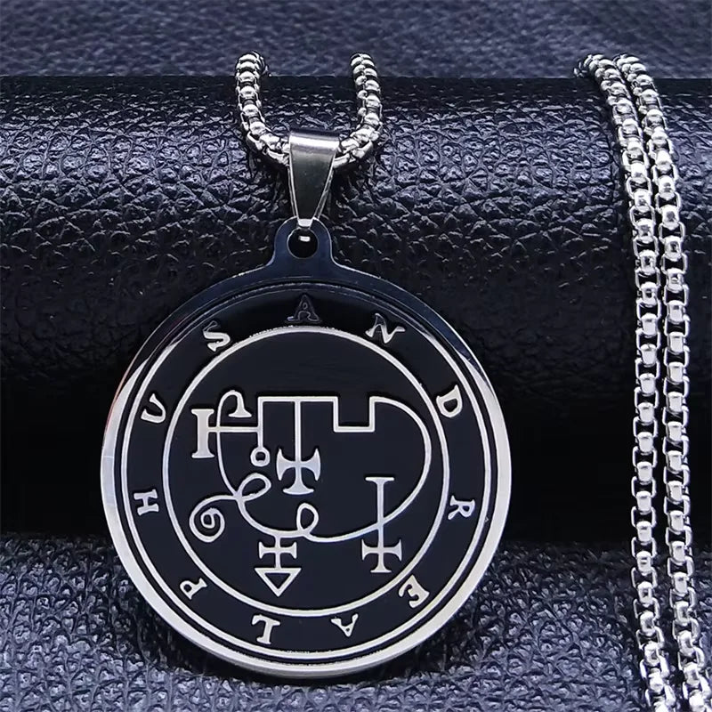 Occult Sigil Silver Pendant Goth Andrealphus Satan