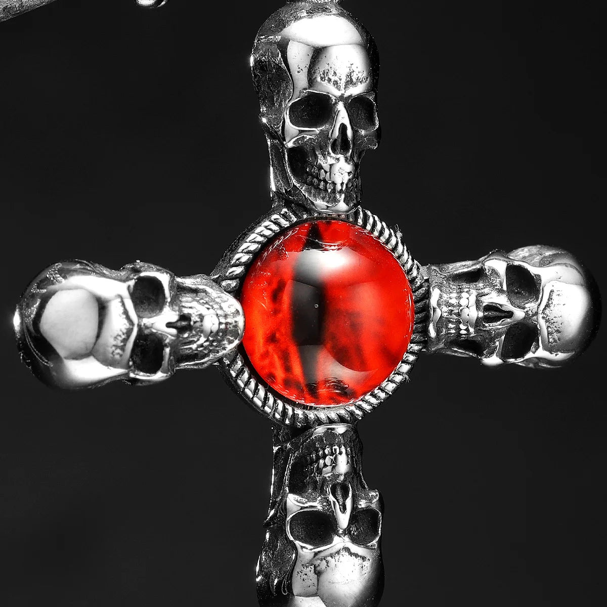 Skull Cross Pendant Necklace — 316L Stainless