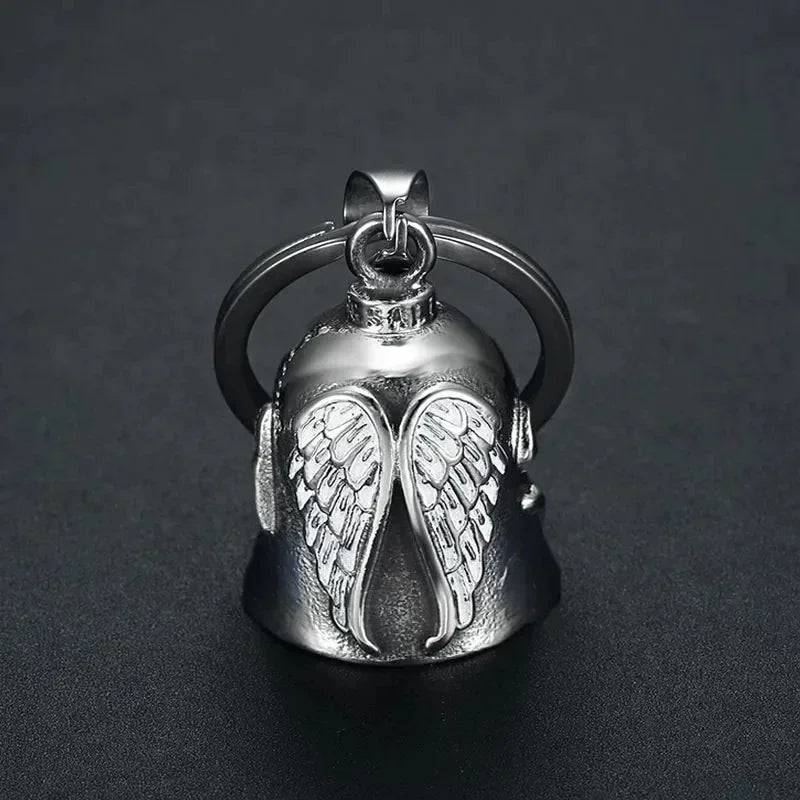Pirate Skull Moto Bell Pendant Necklace — Gothic Motorcycle Rider
