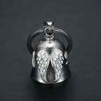 Pirate Skull Moto Bell Pendant Necklace — Gothic Motorcycle Rider