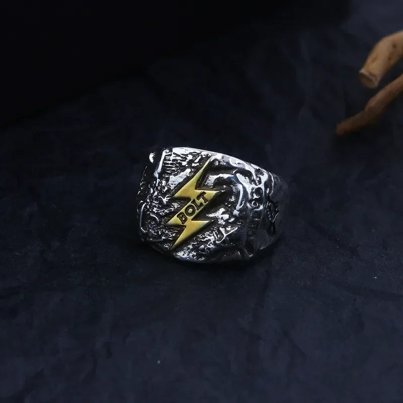 The Wrath of Zeus Lightning Ring Men Frigid Wind Imitation Thai Silver Index Finger Ring Fashion Versatile Creative