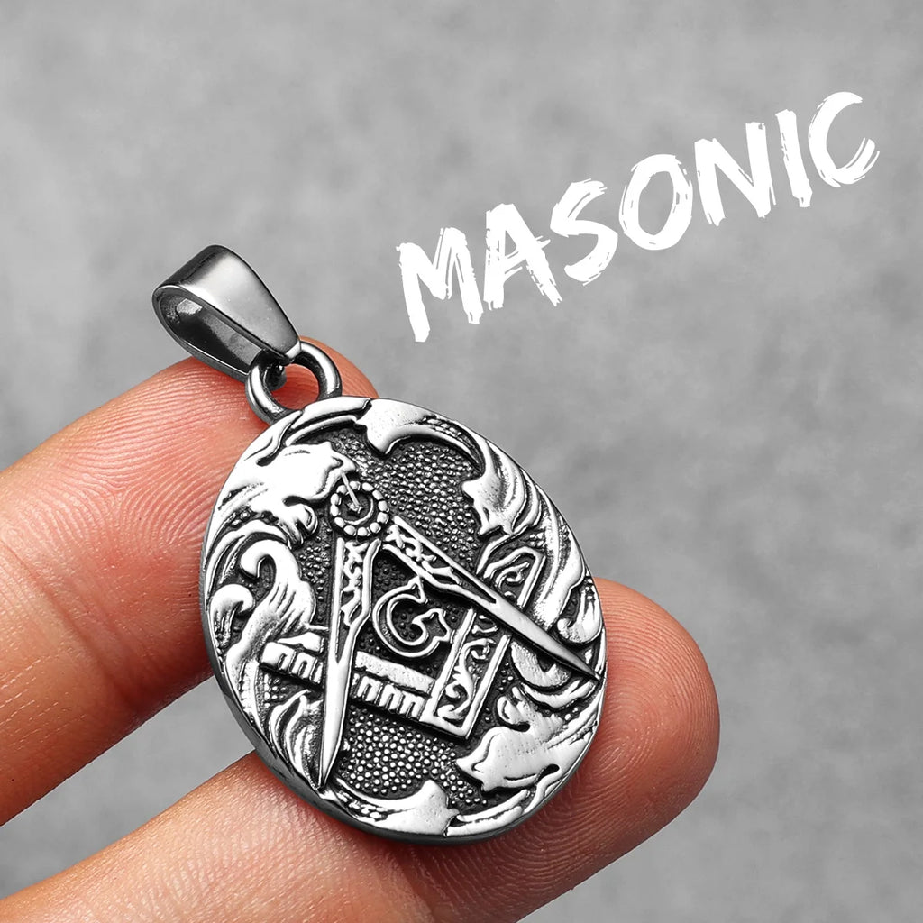 Masonic Pendant Necklace — Stainless Steel