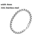 316L Stainless Steel Cuban Chain Bracelet for Men Women Figaro Vintage Metal Viking Kpop Pulseras Emo Cute Luxury