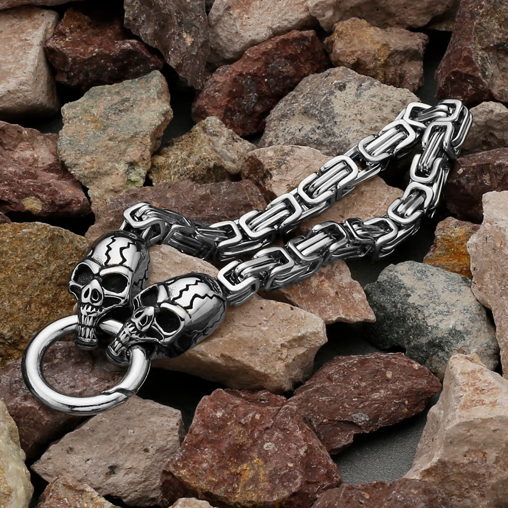Nordic Viking Celtic Wolf Head Dragon Head Bird Head Ghost Head Men's Stainless Steel Bracelet Non-fading Jewelry Wholesale