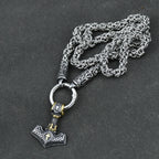 Viking amulet Jewelry Nordic viking rune with thor hammer pendant necklace with stainless steel -king chain