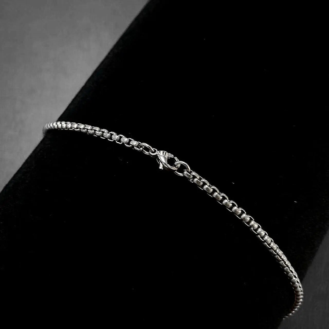 New 3mm TA1 Pure Titanium Square Rolo Box Chain Necklace for Men Women Durable Anti-allergy Titanium Link Chain Necklace