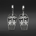 Skull Steel Earrings Dark Punk Coffin Hand Hoop