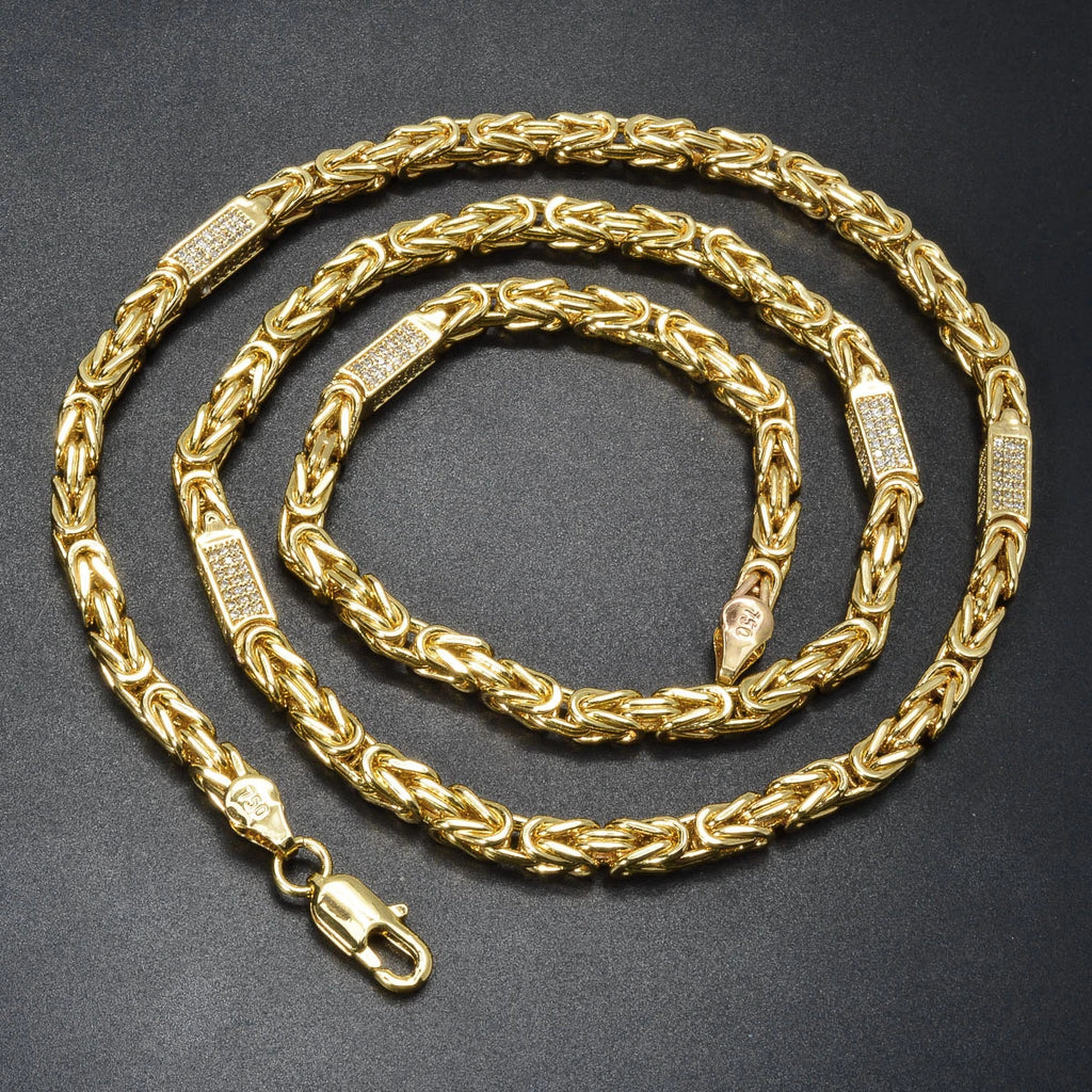 Dubai 18k Gold-Plated Men's and Women's Necklace Multi-Layer Woven Three-Dimensional Zirconia Hip-Hop Party Jewelry