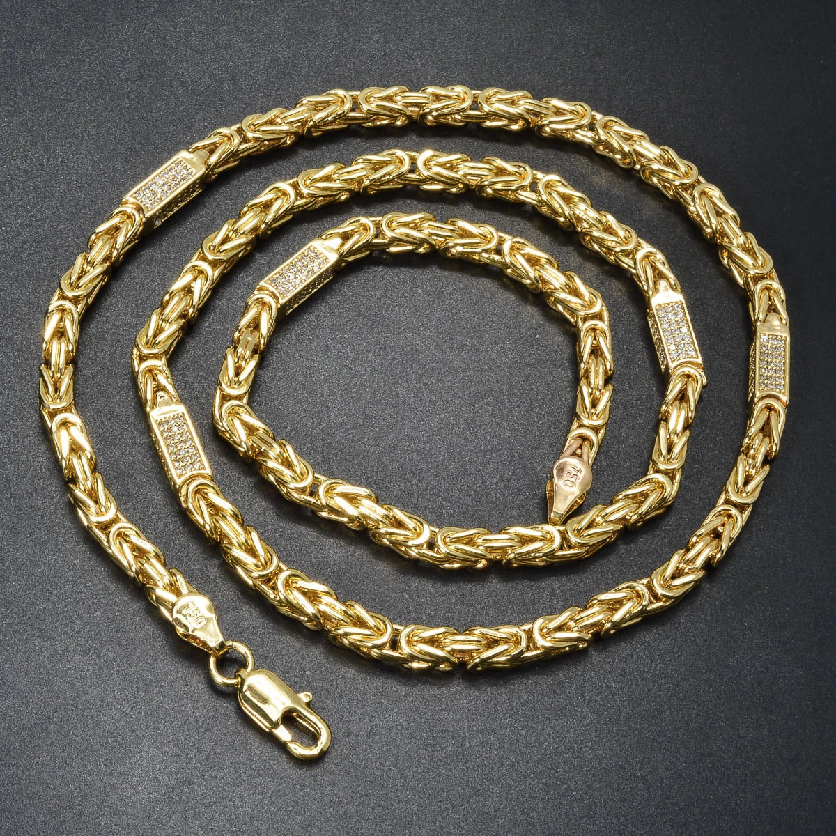 Dubai 18k Gold-Plated Men's and Women's Necklace Multi-Layer Woven Three-Dimensional Zirconia Hip-Hop Party Jewelry