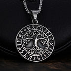 Gothic Tree of Life Pendant Necklace — Silver-Tone, Vintage Chain