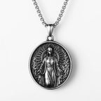 Virgin Mary Cross Pendant — Stainless Steel