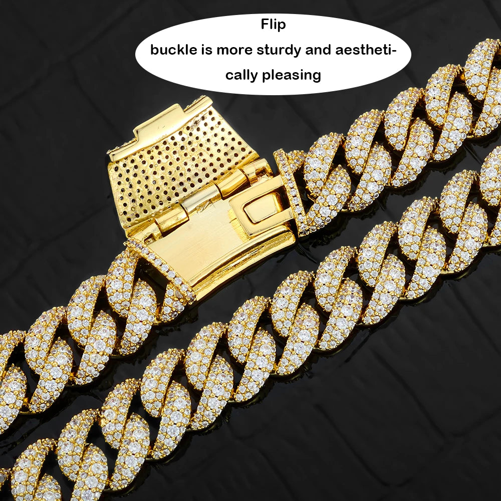Iced Out Cuban Bracelet Stainless Steel 11MM