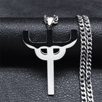 Gothic Silver Pendant Chain Necklace — Stainless Steel