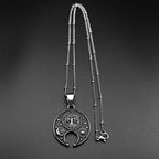 Tree Of Life Moon Sun Chain For Women Men Stainless Steel Star Celtic Knot Dark Punk Nature Gothic Pendant Necklace