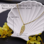 Kinitial Boho Feather Pendant Male Necklace For Women Men Stainless Steel Silver Color Leaf Chain Jewelry Gift collar