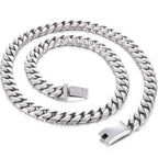 High Polished Stainless Steel Jewelry Accessories 12MM Wide Men Cuban Chains Necklaces Choker Neck Necklace For Man