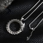 Simple Retro Circle Dragon Pendant Necklace Motorcycle Party Punk Articulated Snake Snake Necklace Party Men Women Gift Jewelry