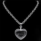 Gothic Heart Silver Pendant Punk Crystal Y2k Nzzz369-1