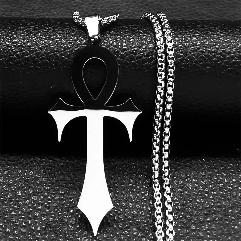 Gothic Ankh Cross Pendant Necklace — Stainless Steel