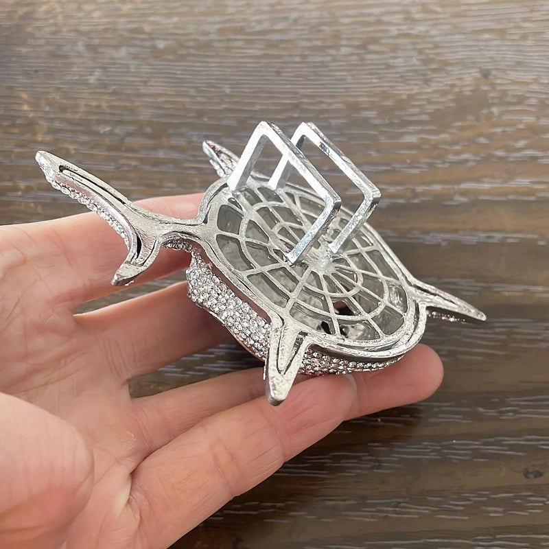 Big Shark Pendant Necklace For Men Hip Hop Bling Jewelry 11mm Iced Out Rhinestone Miami Cuban Chain Fashion Jewelry Gift