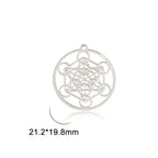 LIKGREAT Archangel Metatron Cube Pendant for Necklace Jewelry Making Stainless Steel Charm DIY Amulet Kabbalistic Tree of Life